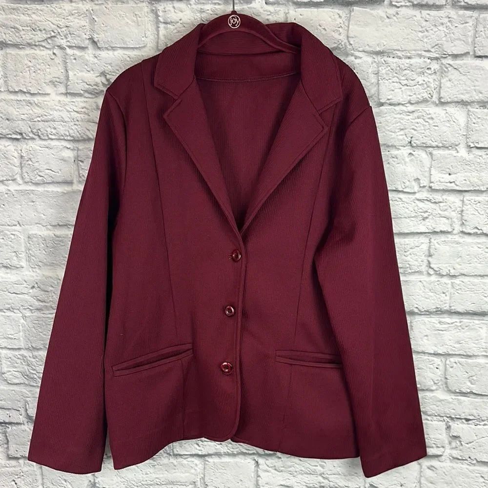 Women's Vintage RKM Burgundy Blazer Size 38